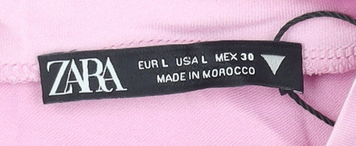 Zara Women's Pink Shift Dress L Casual Spring