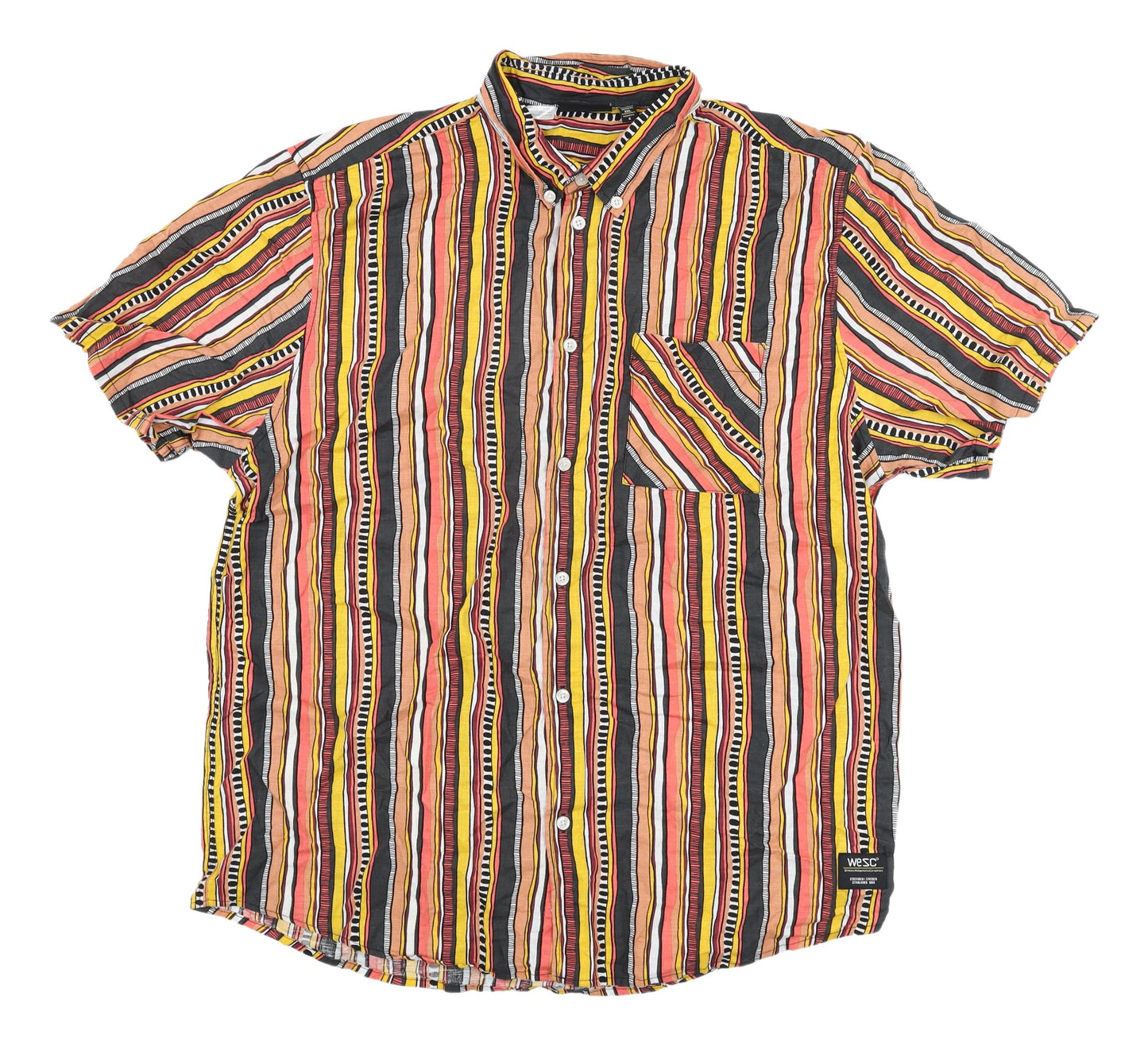 WeSC Men's XL Multicoloured Striped Casual Shirt