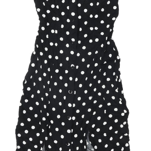 H&M Women's Black Polka Dot Viscose Shirt Dress