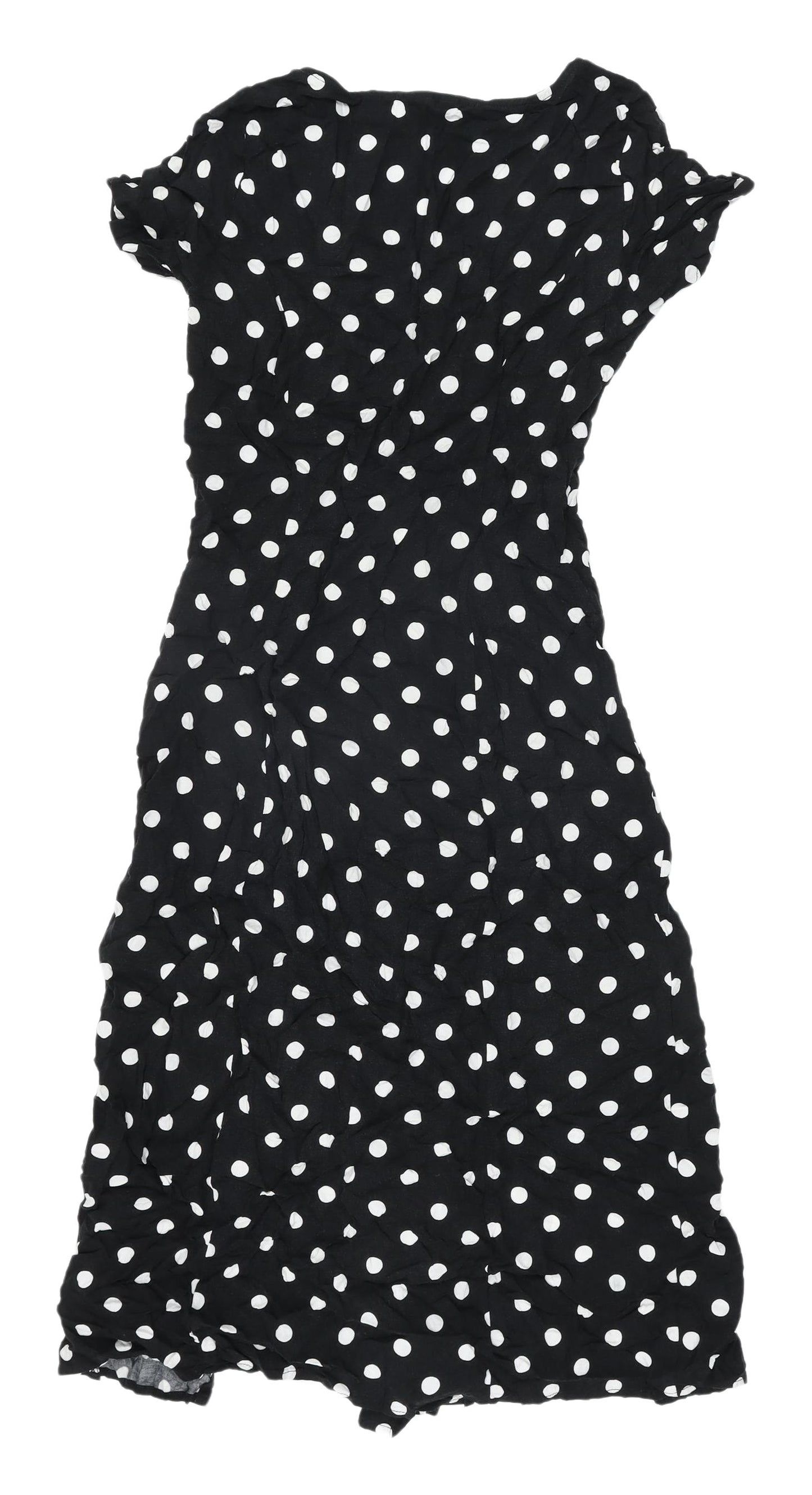 H&M Women's Black Polka Dot Viscose Shirt Dress