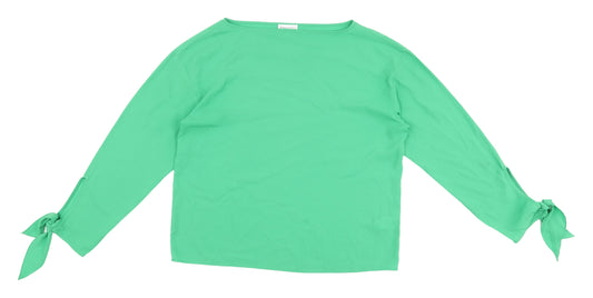 Warehouse Women's Green Blouse with Bow