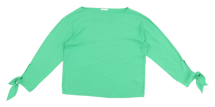Warehouse Women's Green Blouse with Bow