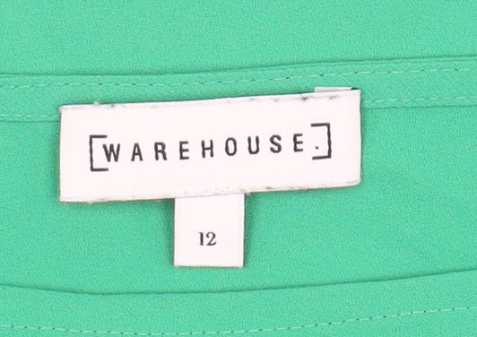 Warehouse Women's Green Blouse with Bow