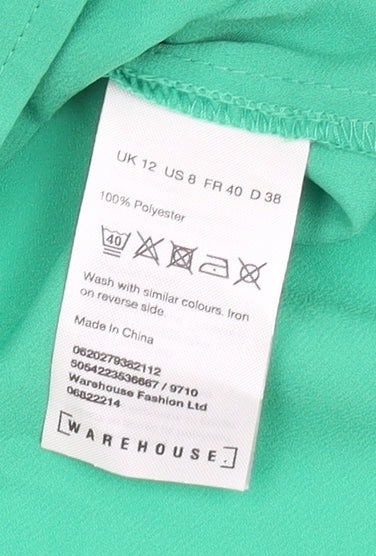 Warehouse Women's Green Blouse with Bow