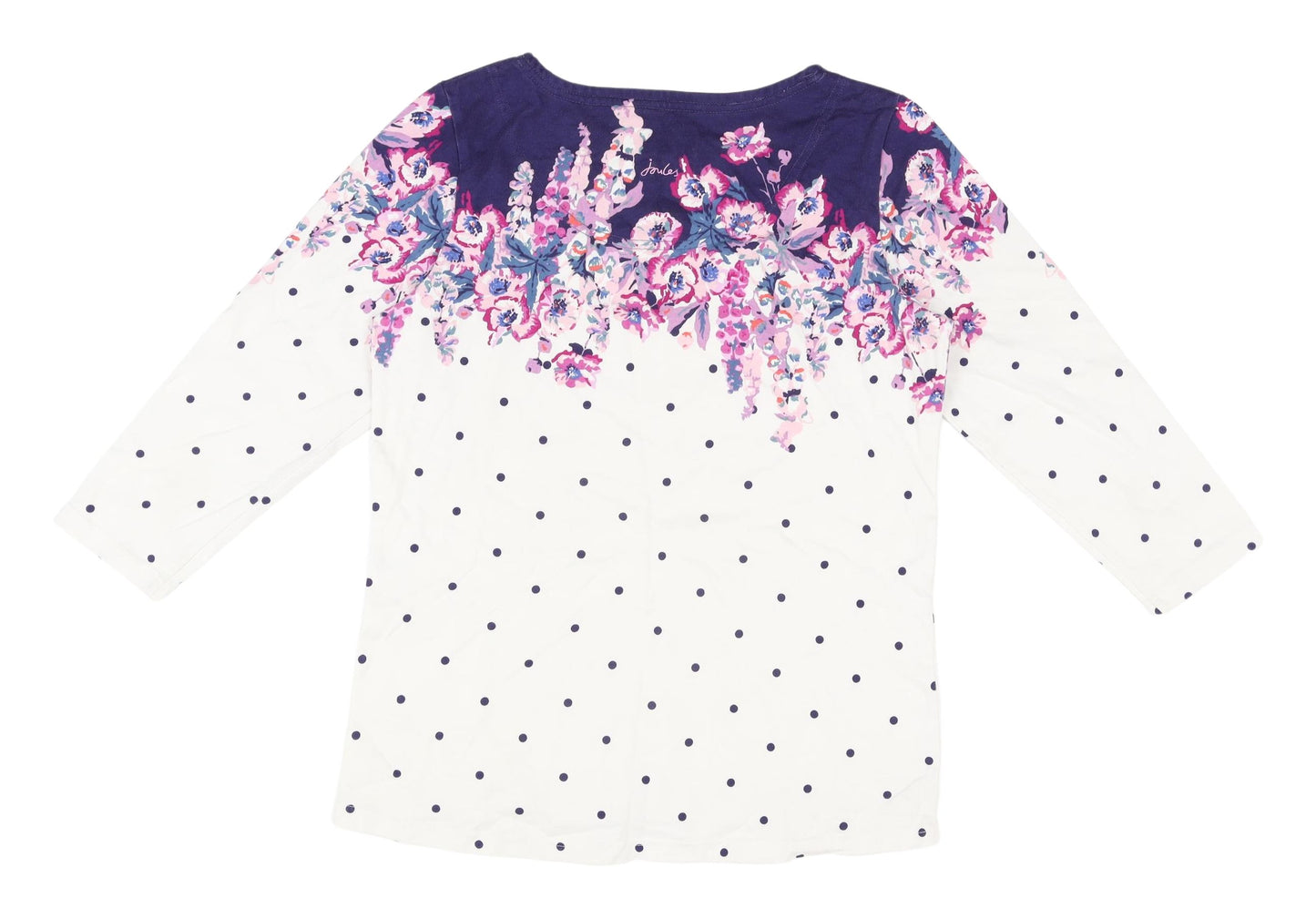 Joules Women's Multicoloured 3/4 Sleeve Jersey T-Shirt UK 12