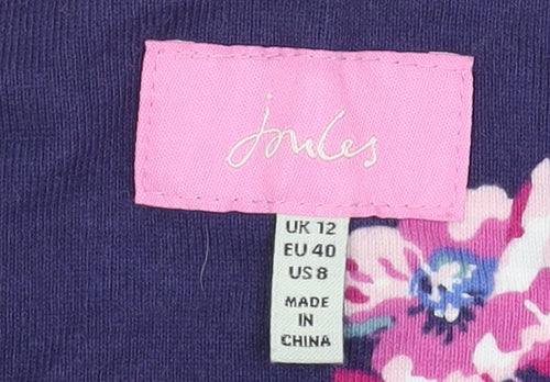 Joules Women's Multicoloured 3/4 Sleeve Jersey T-Shirt UK 12