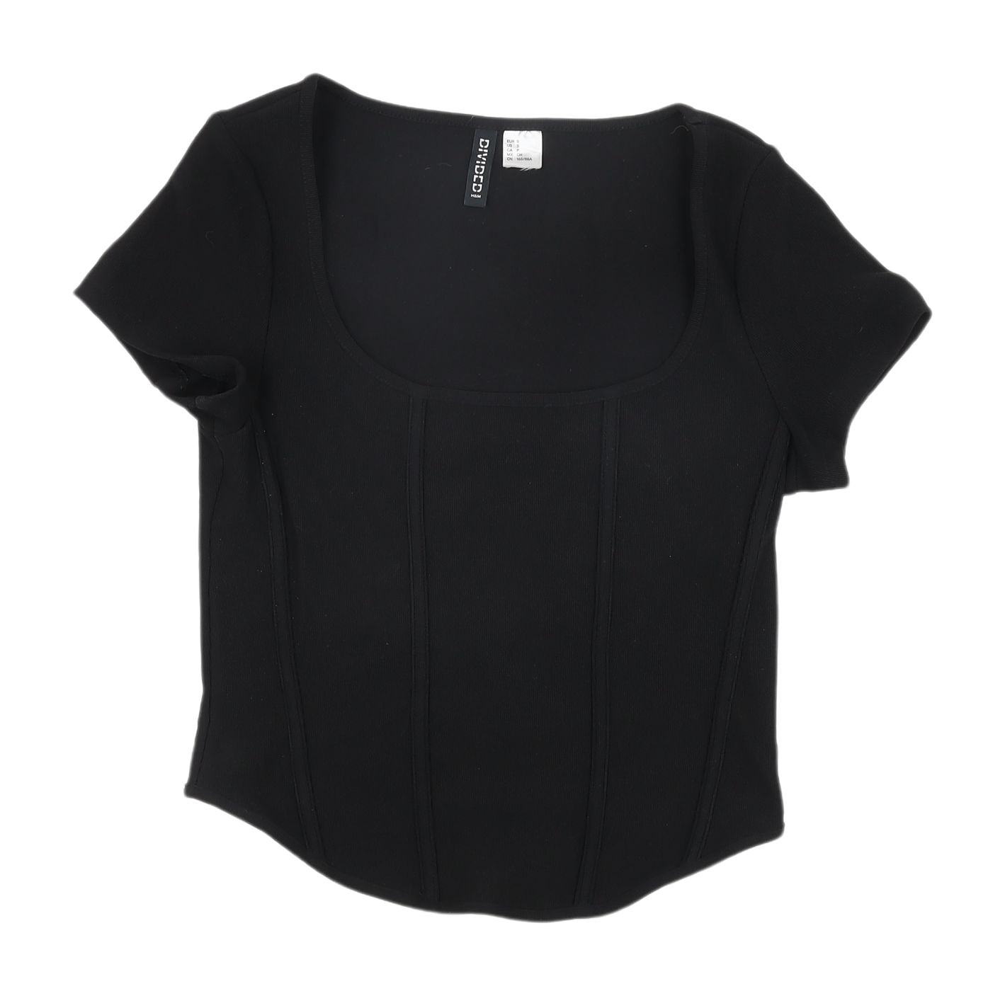 H&M Women's Black Basic T-Shirt Size S Stretch Scoop Neck