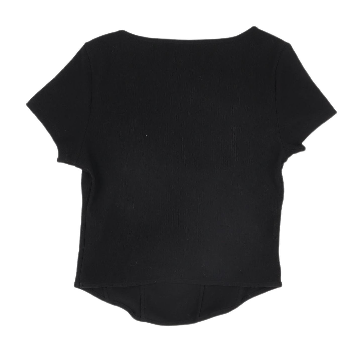 H&M Women's Black Basic T-Shirt Size S Stretch Scoop Neck