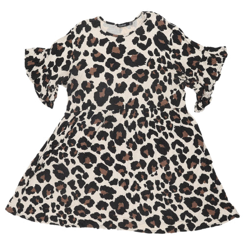 Boohoo Women's Multicoloured Animal Print Skater Dress