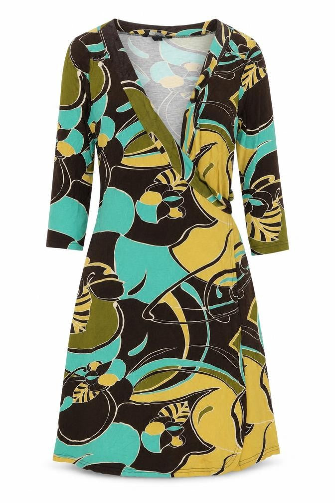 Front view of H&M Mama Women's Multicoloured Wrap Dress