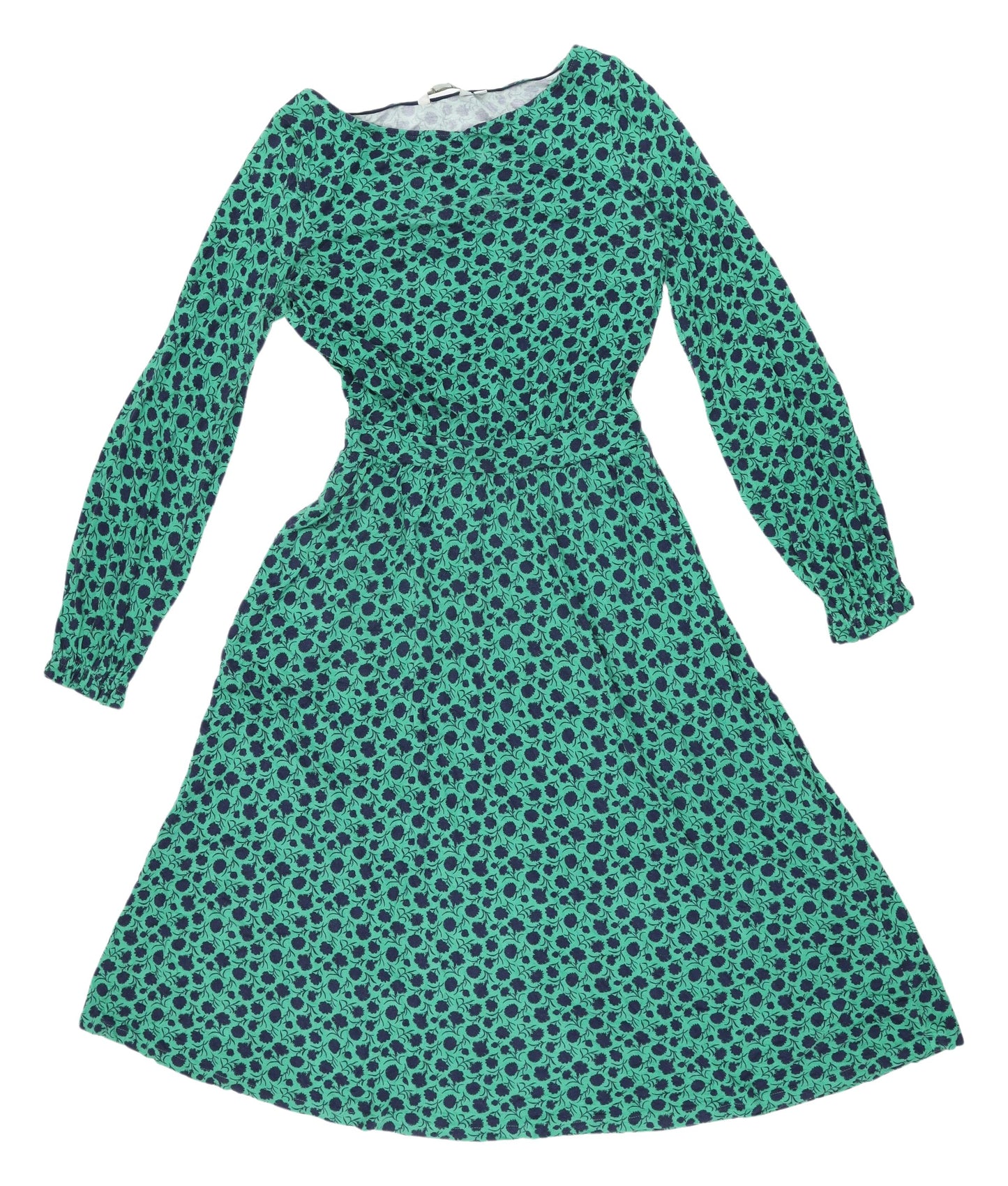 Boden Women's Green A-Line Dress, Size 8, Floral Print