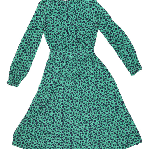 Boden Women's Green A-Line Dress, Size 8, Floral Print