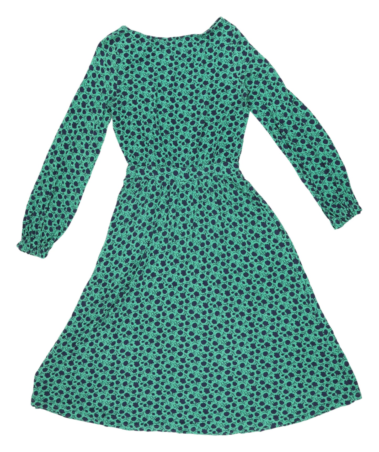 Boden Women's Green A-Line Dress, Size 8, Floral Print
