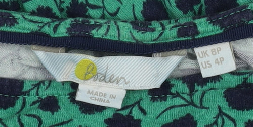 Boden Women's Green A-Line Dress, Size 8, Floral Print