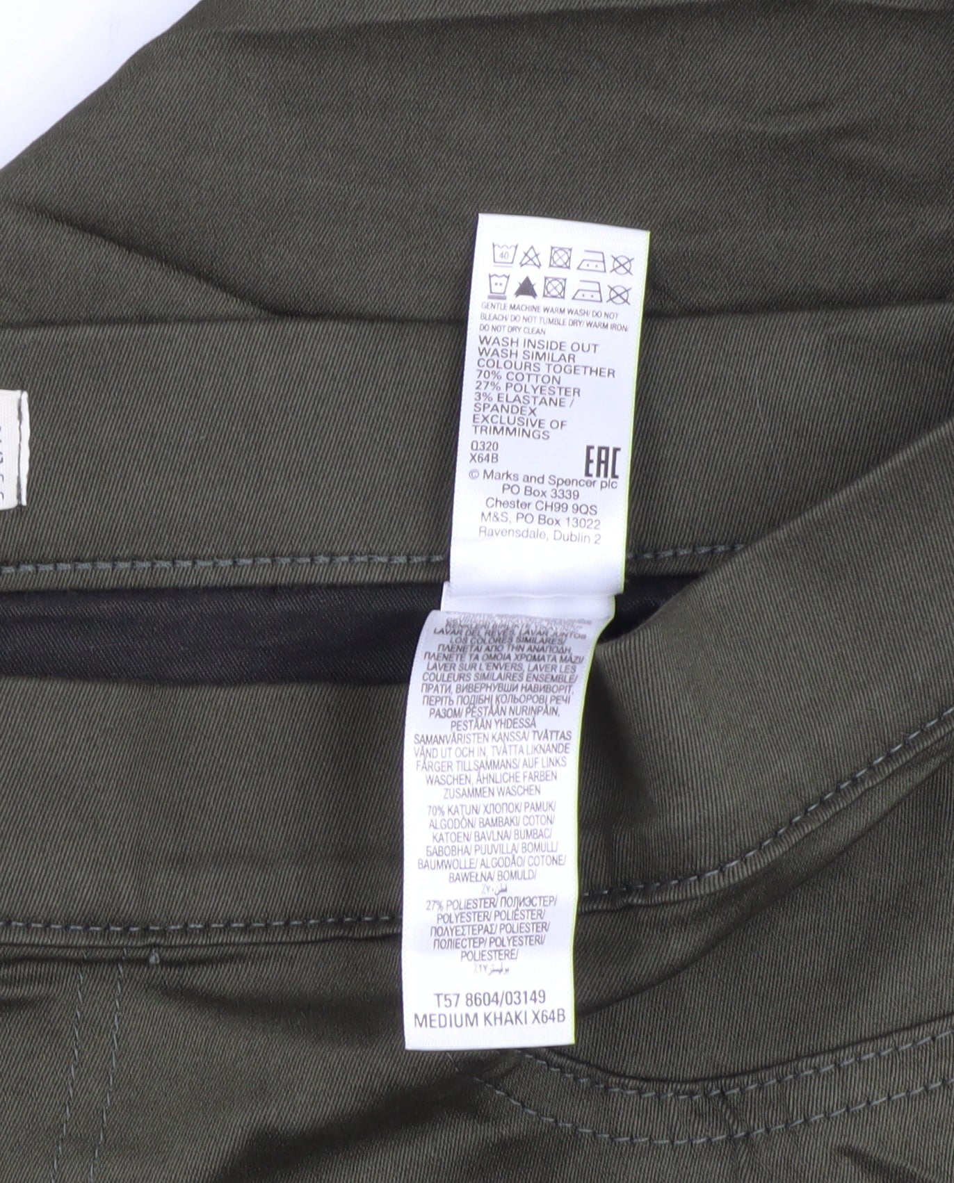Marks and Spencer Khaki Jeggings for Women Size 12