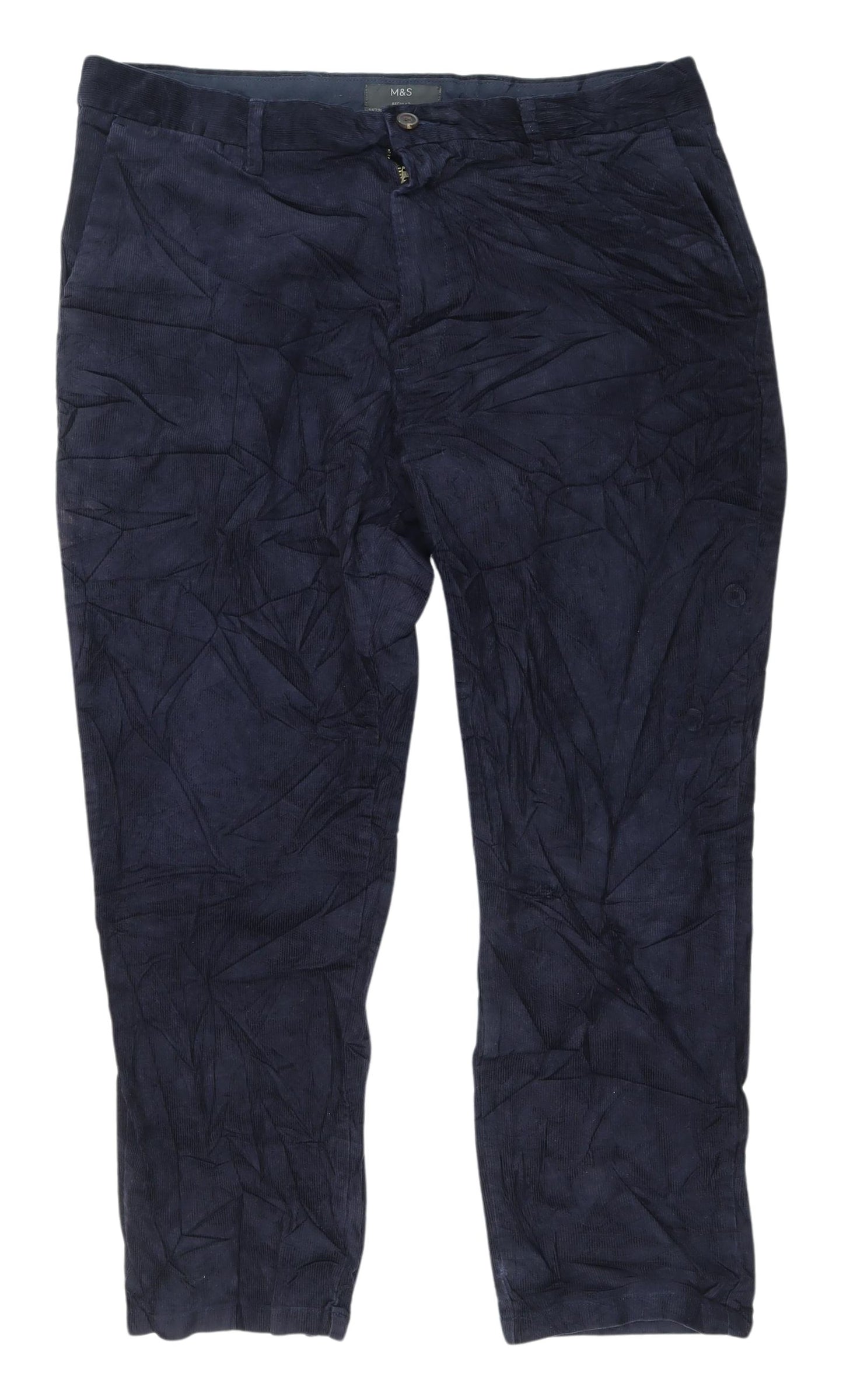 Marks and Spencer Men's Blue Chino Trousers, Size 38