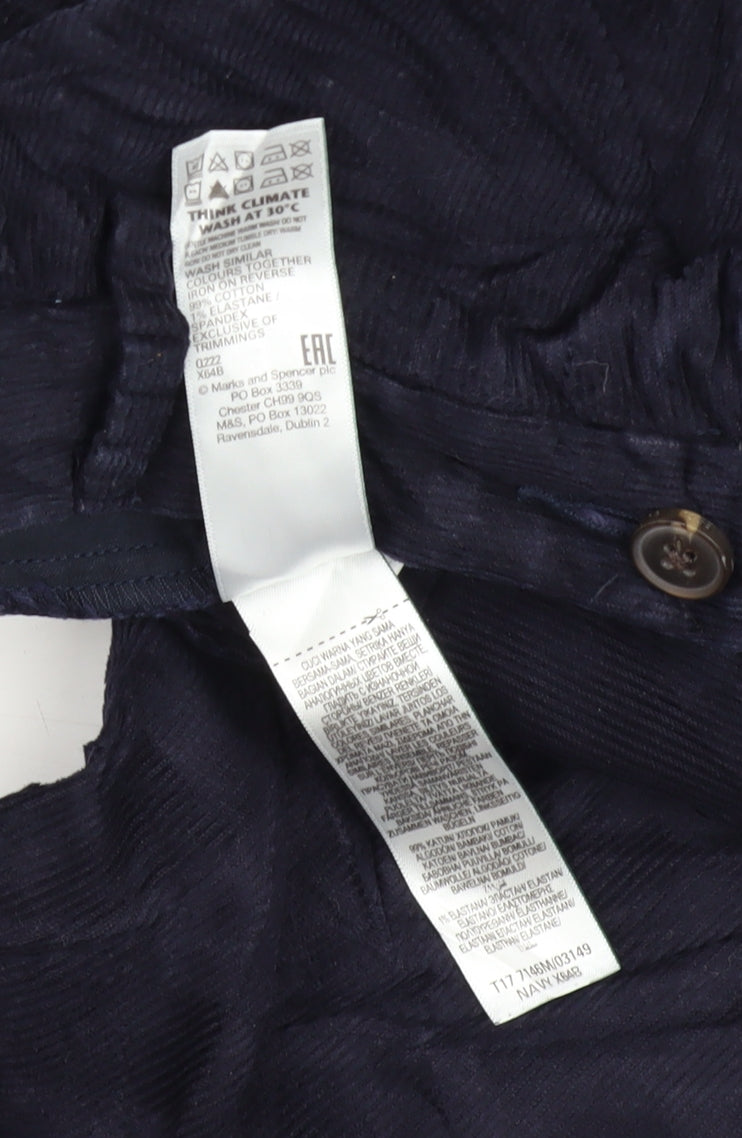 Marks and Spencer Men's Blue Chino Trousers, Size 38