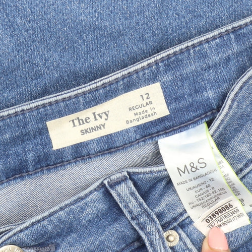 Marks and Spencer Women's Blue Skinny Jeans Size 12