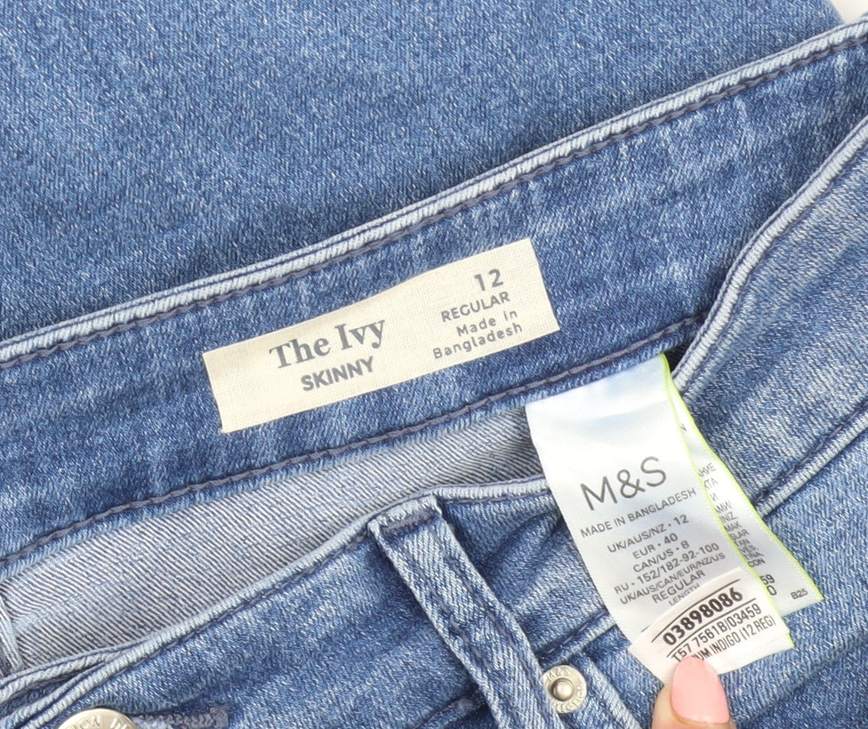 Marks and Spencer Women's Blue Skinny Jeans Size 12