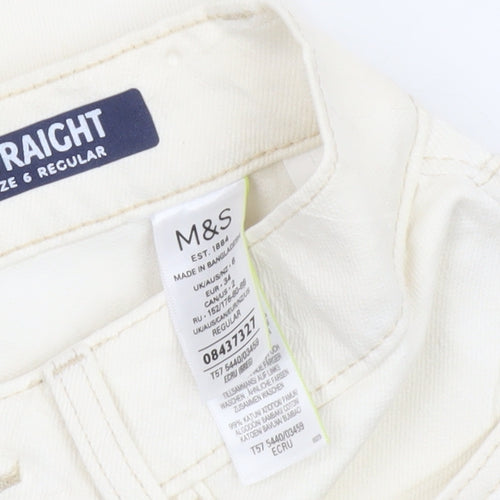 Marks and Spencer Women's Ivory Straight Jeans Size 6