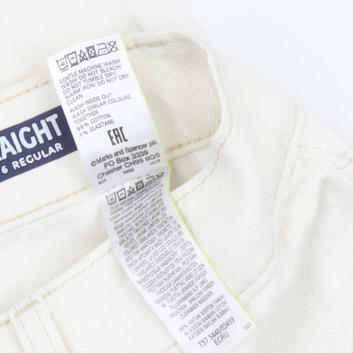 Marks and Spencer Women's Ivory Straight Jeans Size 6