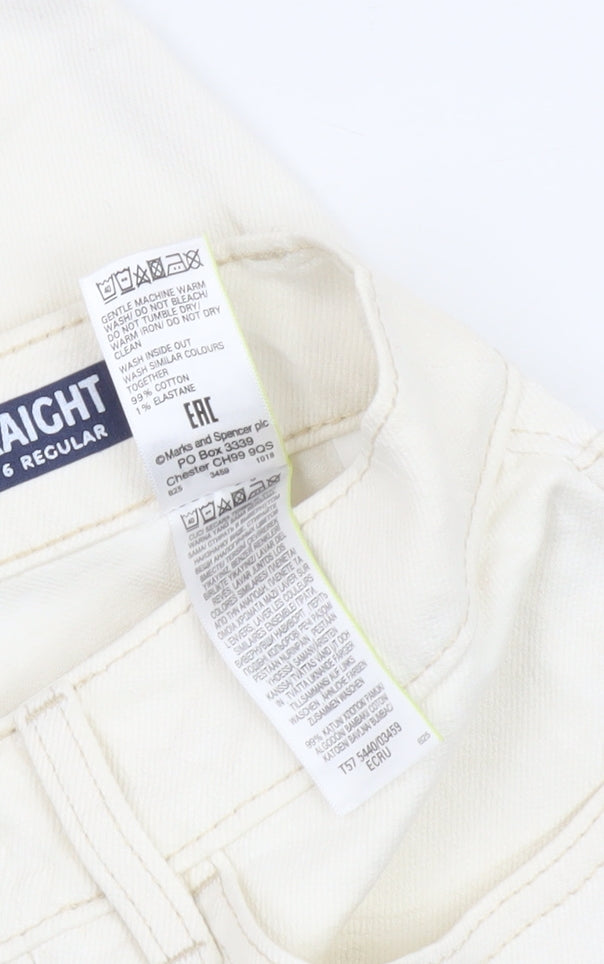 Marks and Spencer Women's Ivory Straight Jeans Size 6