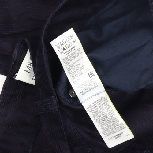 Marks and Spencer Men's Blue Corduroy Trousers, Size 46