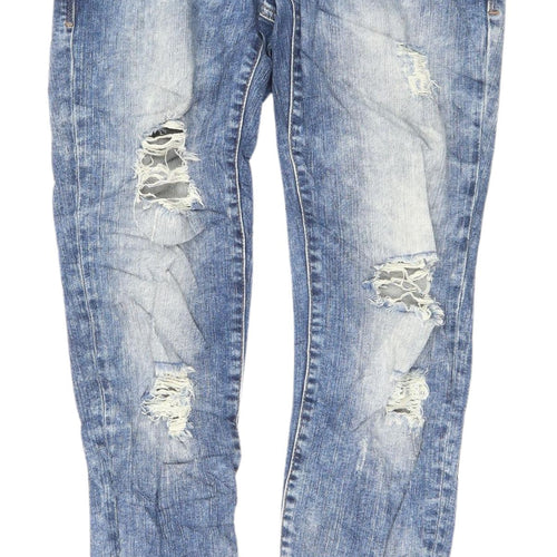 Mavi Women's Blue Skinny Jeans Size 4 Distressed Denim