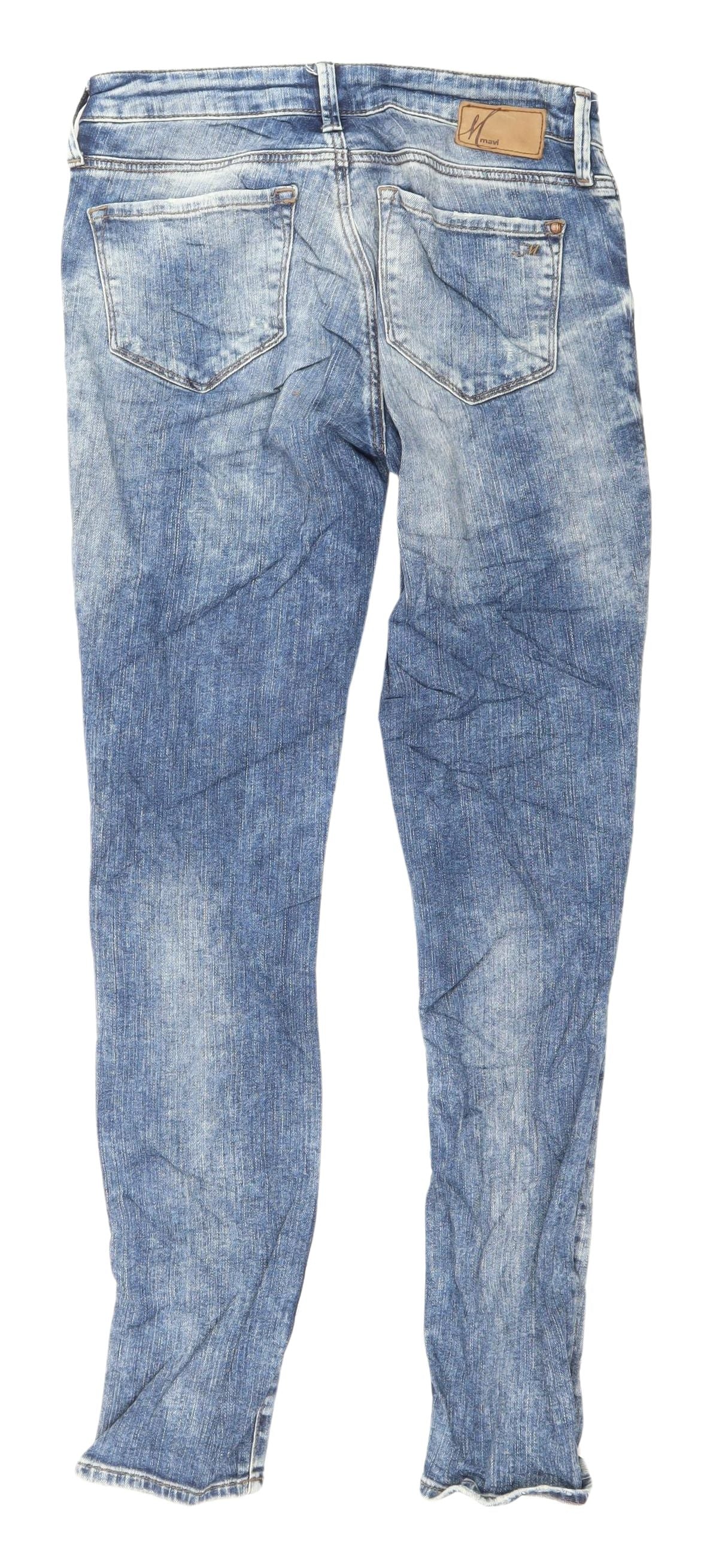 Mavi Women's Blue Skinny Jeans Size 4 Distressed Denim