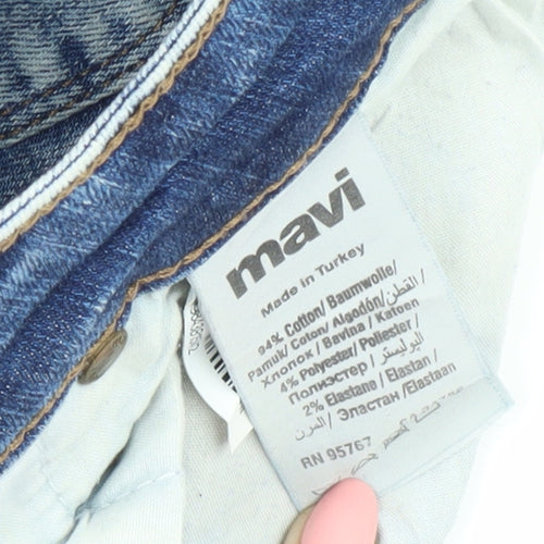 Mavi Women's Blue Skinny Jeans Size 4 Distressed Denim