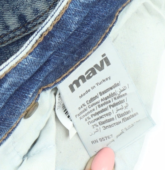 Mavi Women's Blue Skinny Jeans Size 4 Distressed Denim