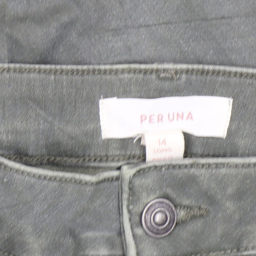 Marks & Spencer Green Straight Jeans Size 14 Women