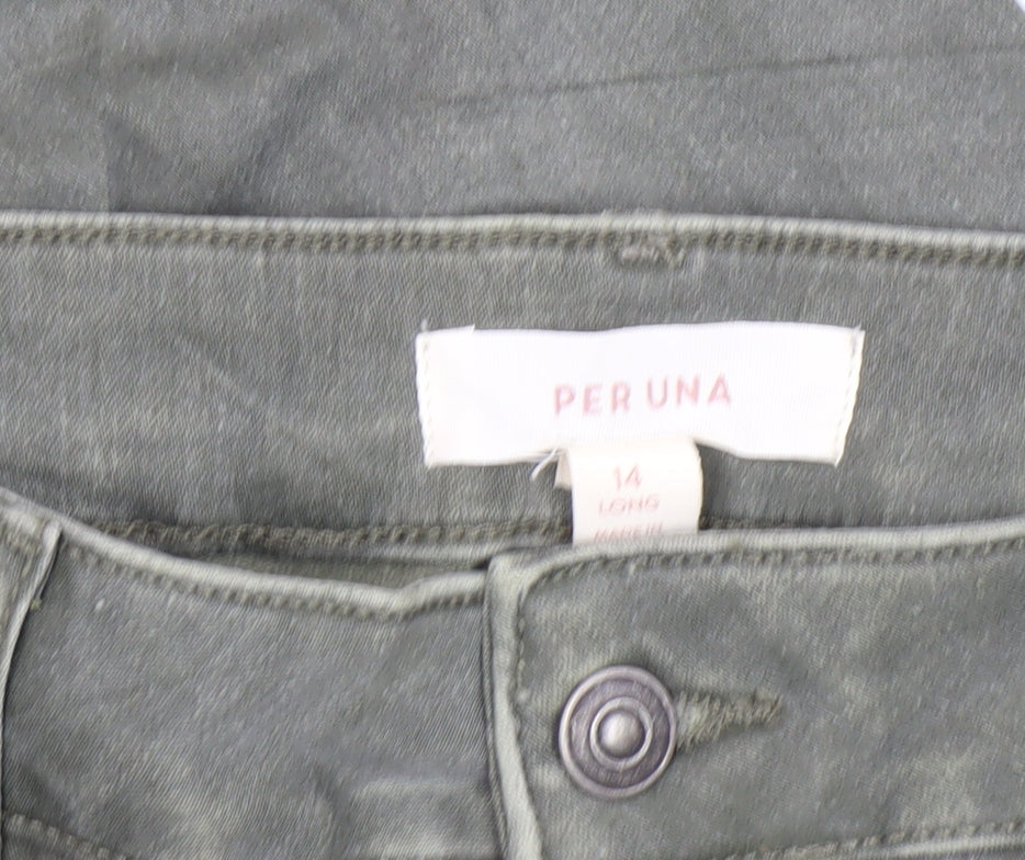 Marks & Spencer Green Straight Jeans Size 14 Women