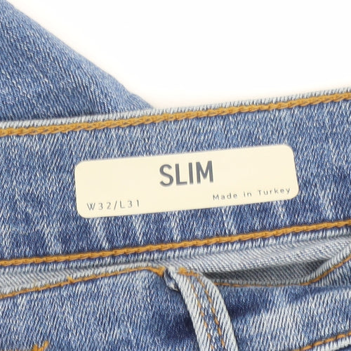 Marks and Spencer Men's Blue Slim Jeans Size 32