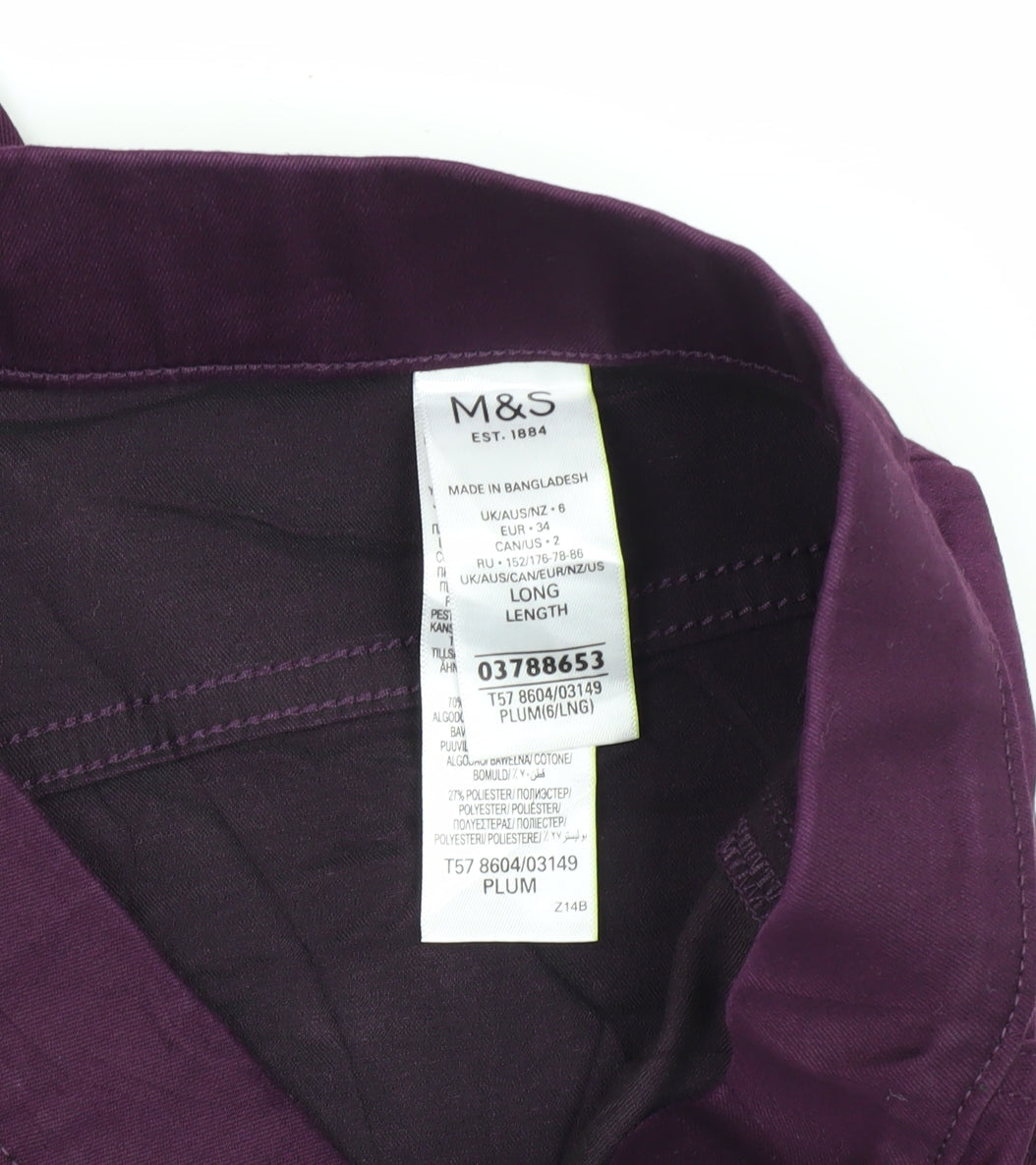 Marks and Spencer Women's Purple Jeggings - Size 6
