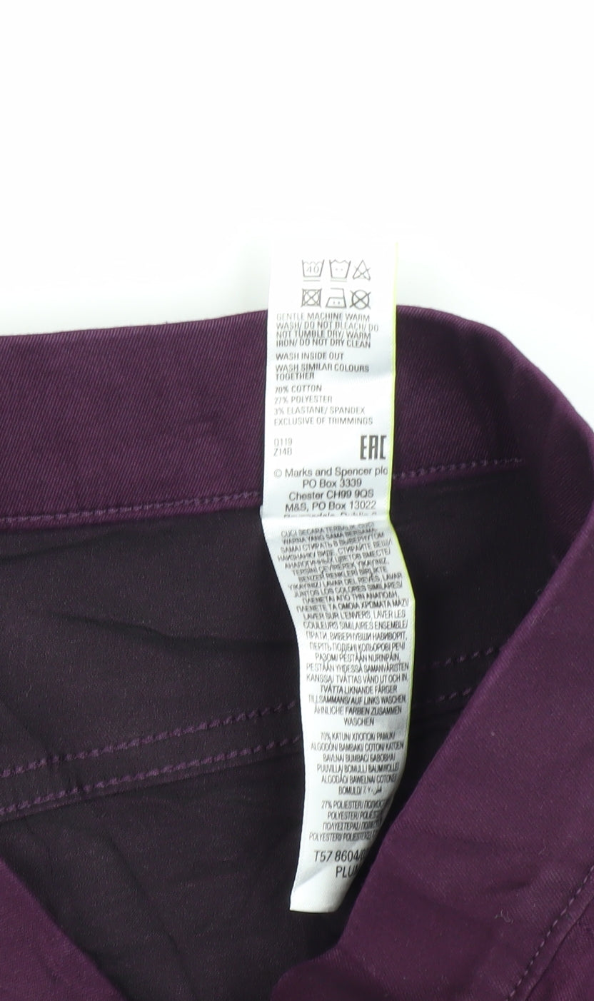 Marks and Spencer Women's Purple Jeggings - Size 6