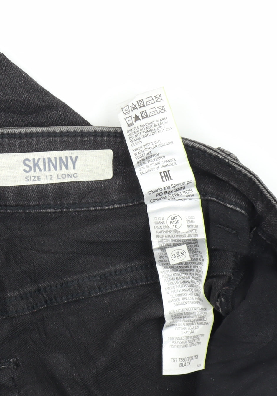 Marks and Spencer Women's Black Skinny Jeans Size 12