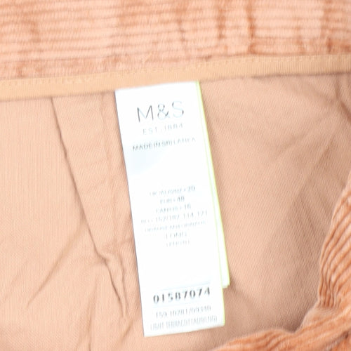 Marks and Spencer Women's Beige Cropped Corduroy Trousers