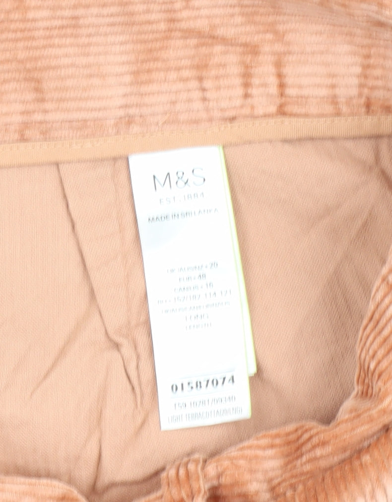 Marks and Spencer Women's Beige Cropped Corduroy Trousers