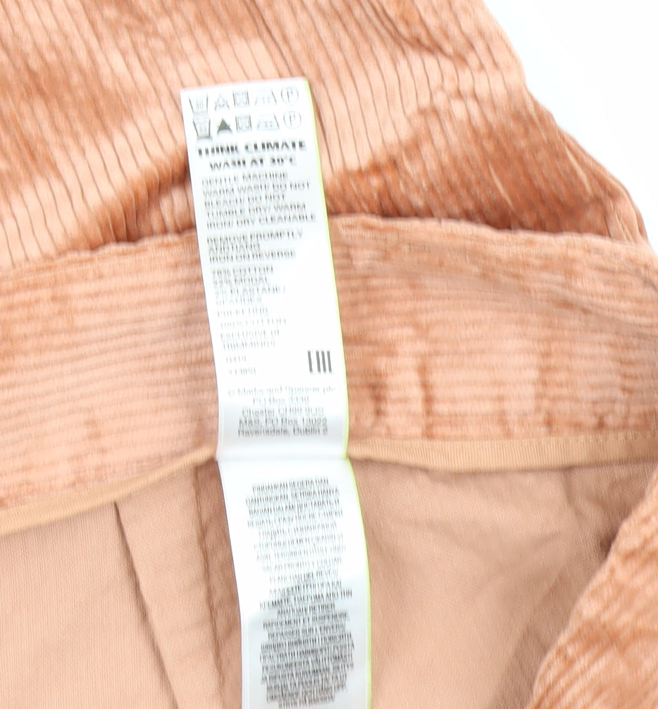 Marks and Spencer Women's Beige Cropped Corduroy Trousers