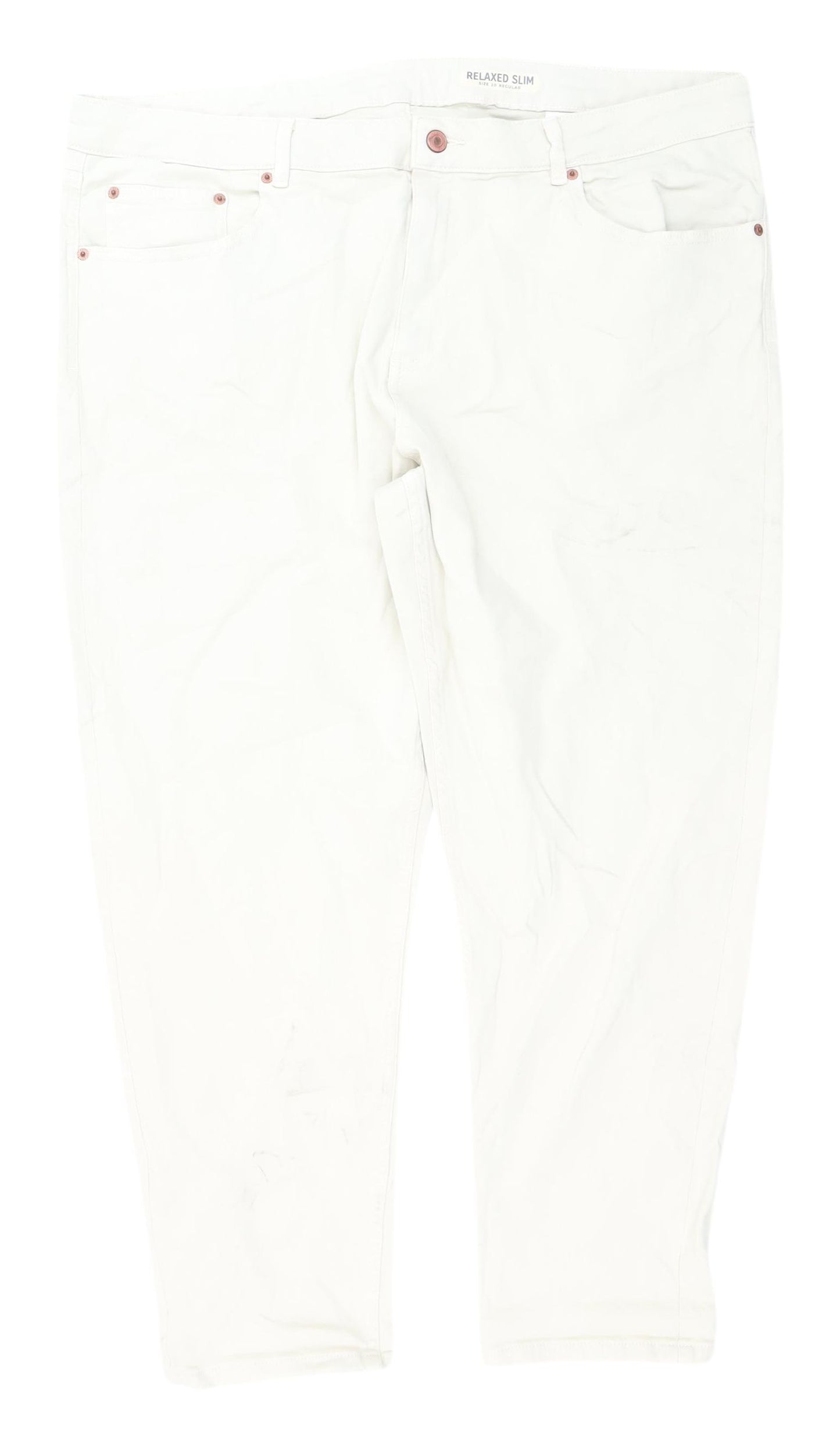 Marks and Spencer Women White Relaxed Jeans Size 20
