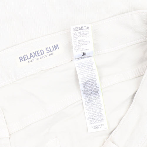 Marks and Spencer Women White Relaxed Jeans Size 20