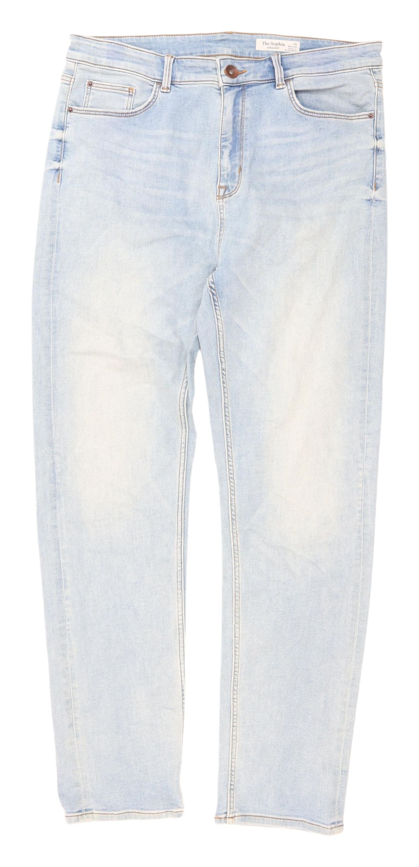 Marks and Spencer Women's Light Blue Straight Jeans Size 16