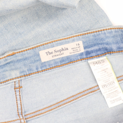 Marks and Spencer Women's Light Blue Straight Jeans Size 16