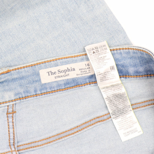 Marks and Spencer Women's Light Blue Straight Jeans Size 16