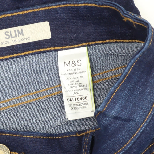 Marks & Spencer Women's Blue Slim Jeans Size 18