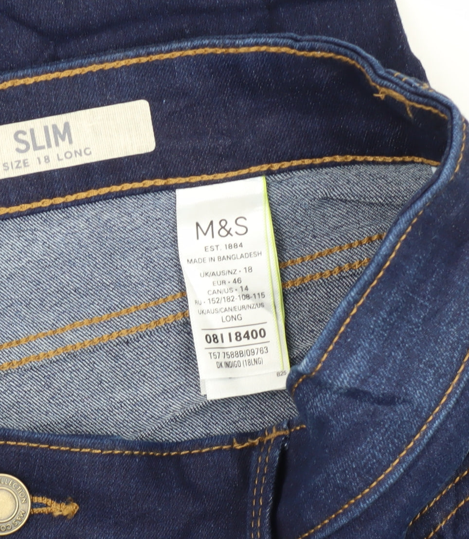 Marks & Spencer Women's Blue Slim Jeans Size 18