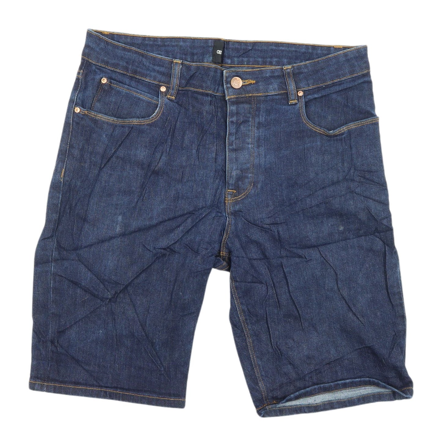 ASOS Men's Blue Bermuda Denim Shorts, Size 32, Casual Wear