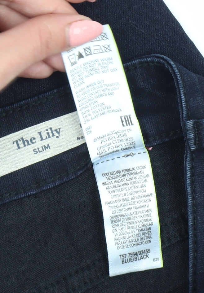 Marks and Spencer Women's Slim Jeans Blue/Black Size 12