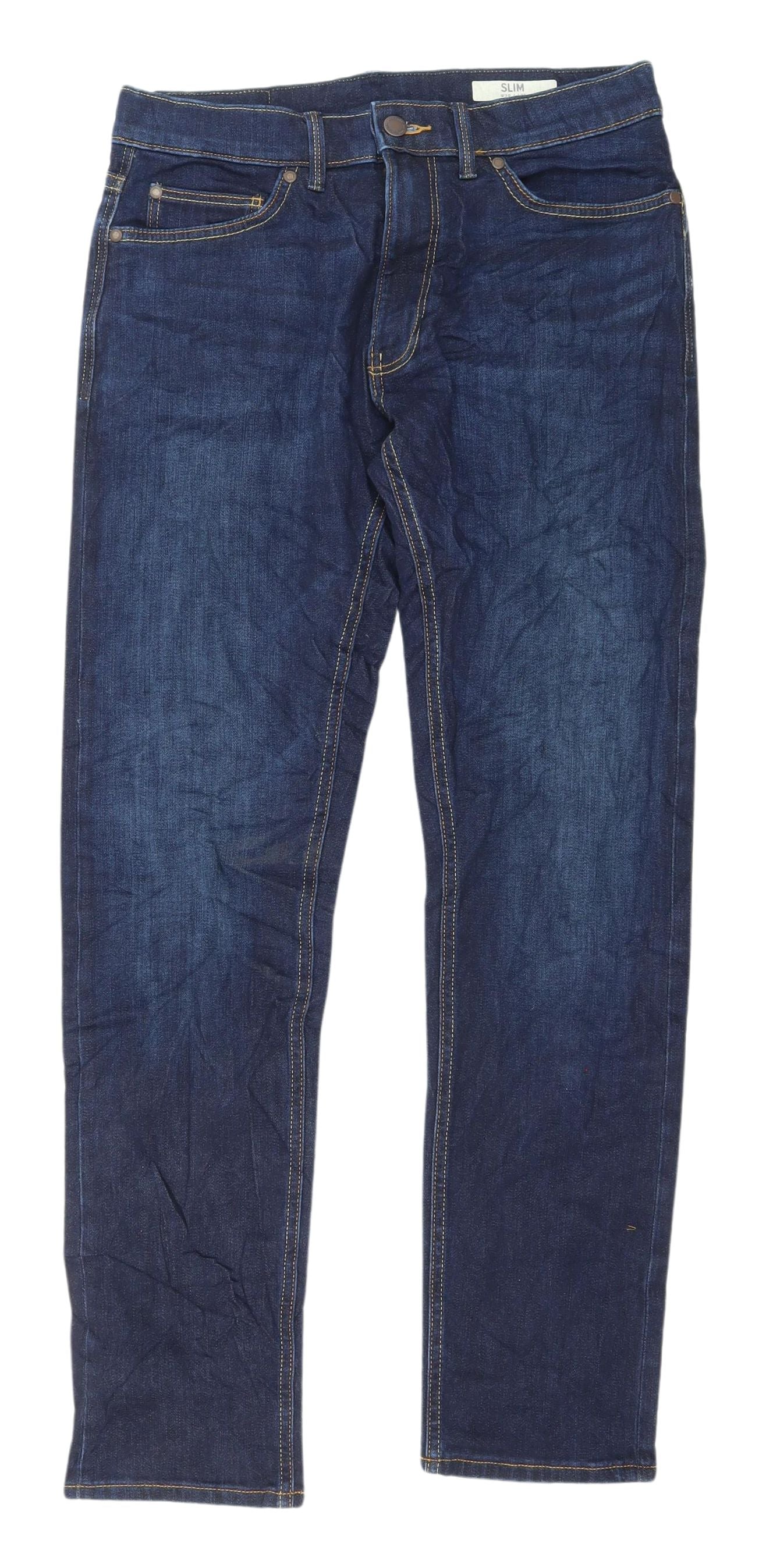 Marks and Spencer Men's Slim Fit Blue Jeans, Size 30